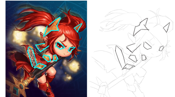 【火狐电竞官网】
新手摹仿线稿的好用技巧：形状归纳综合法 (图12)